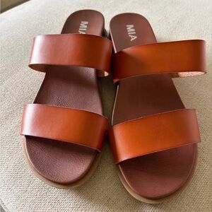 MIA Women's Tan Slide Sandals